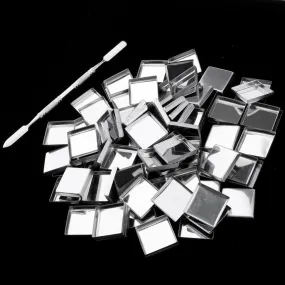 100Pcs Empty Eyeshadow Blush Powder Cream Makeup Pans Magnetic Tins Palette Square Stick