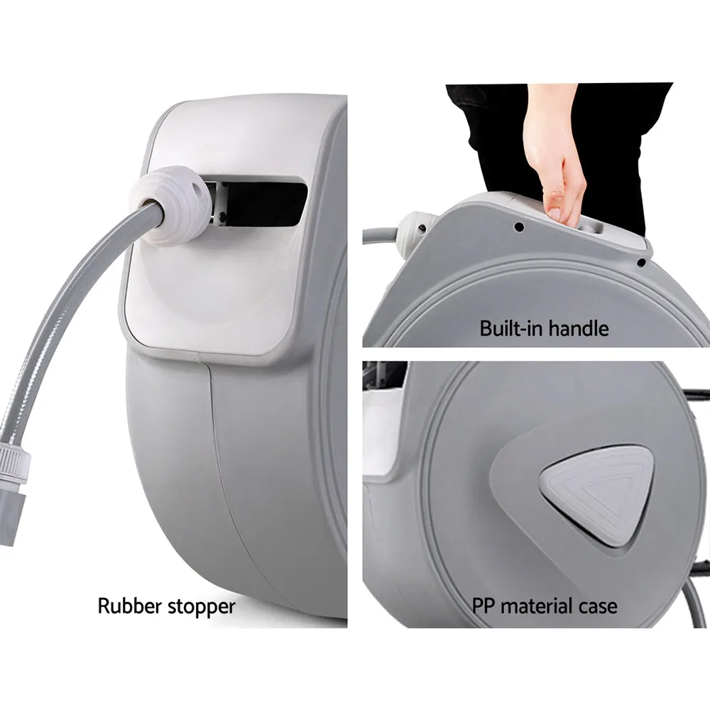 30m Retractable Garden Hose Reel, Auto Rewind, UV Resistant