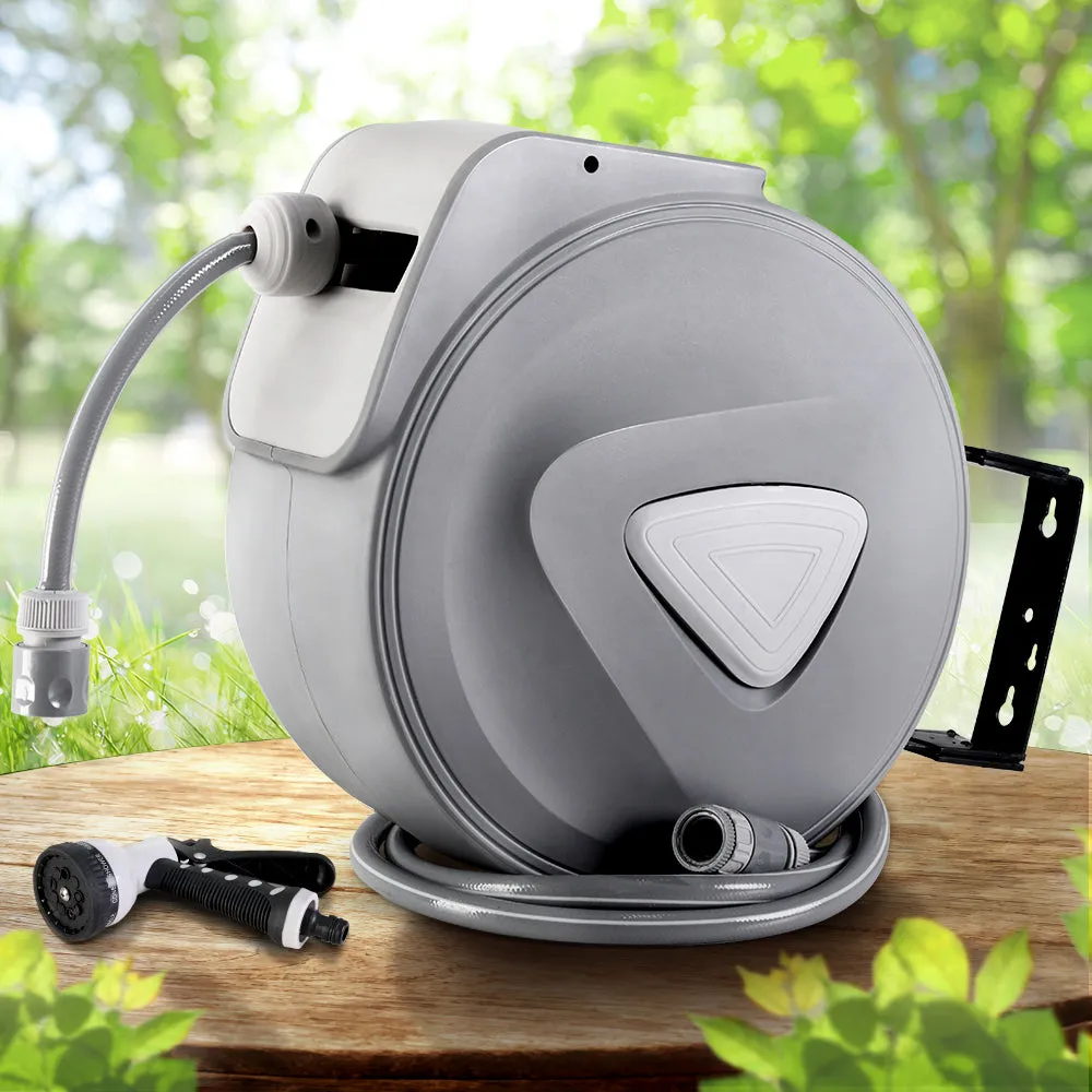 30m Retractable Garden Hose Reel, Auto Rewind, UV Resistant