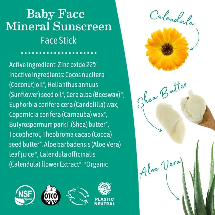 Baby Face Mineral Sunscreen Face Stick SPF 40