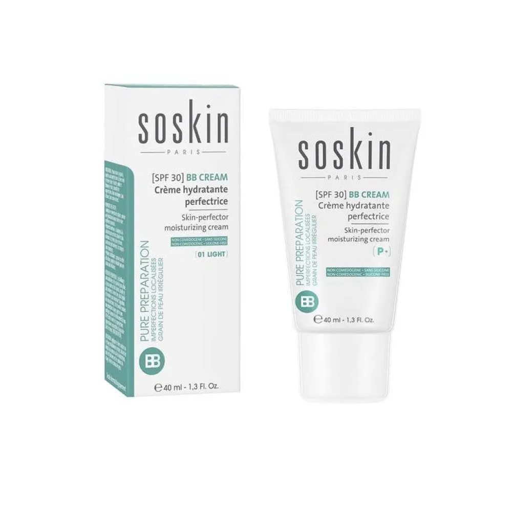 bb cream light spf 30 moisturizing cream  40ml soskin