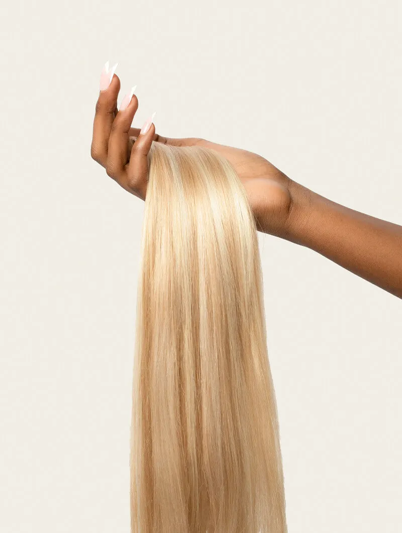 Beach Blonde Highlighted, 20" Volumiser Quad Clip-In Weft, P613/18 | 45g