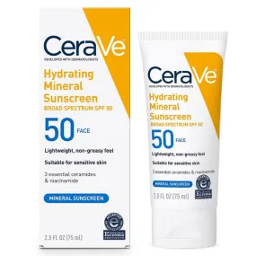 CeraVe Hydrating Mineral Sunscreen SPF 50 Face Lotion