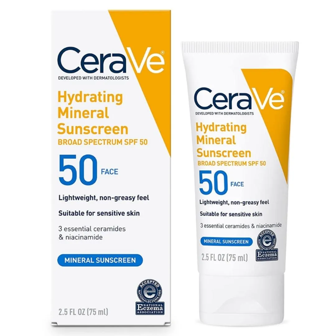 CeraVe Hydrating Mineral Sunscreen SPF 50 Face Lotion