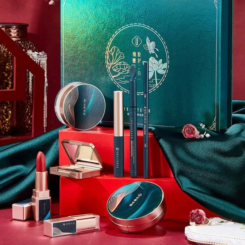 Emerald Jade Long lasting Moisturizing Lipstick Foundation Makeup Set