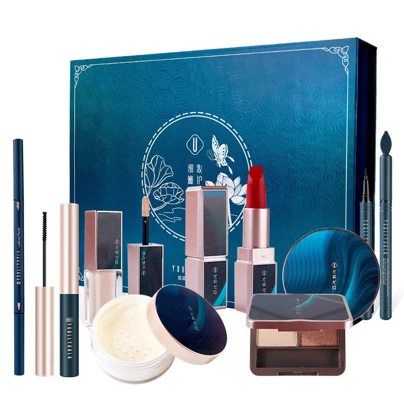 Emerald Jade Long lasting Moisturizing Lipstick Foundation Makeup Set