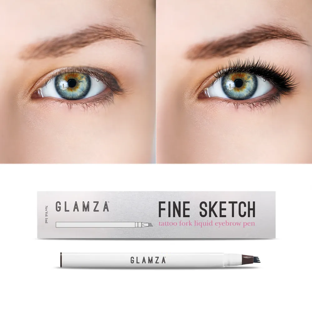 Glamza Fine Sketch Tattoo Fork Liquid Eyebrow Pens – Define & Enhance Your Brows!