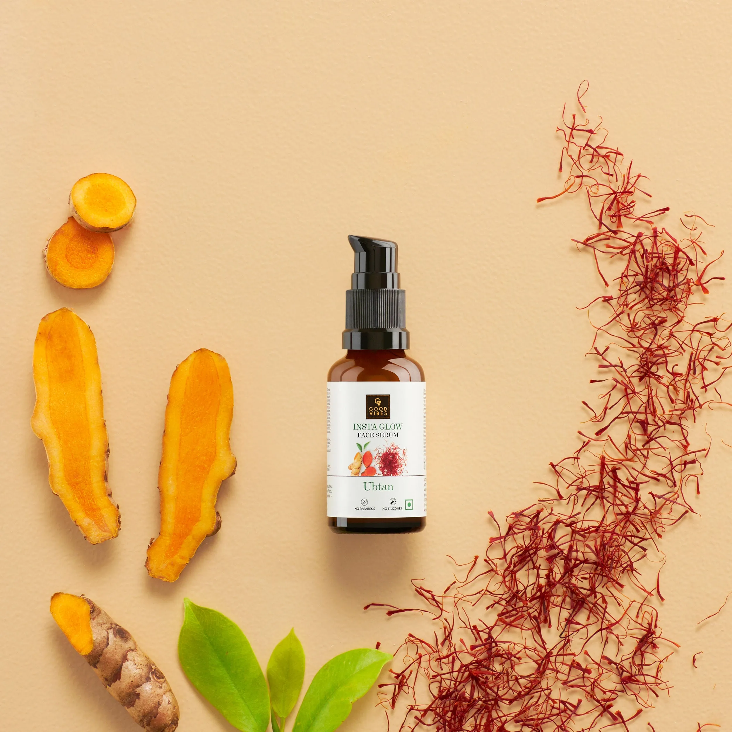 Good Vibes Ubtan Insta Glow Face Serum | Brightening, Nourishing, Moisturizing | Vegan, No Parabens, No Sulphates, No Mineral Oil, No Animal Testing (30 ml)
