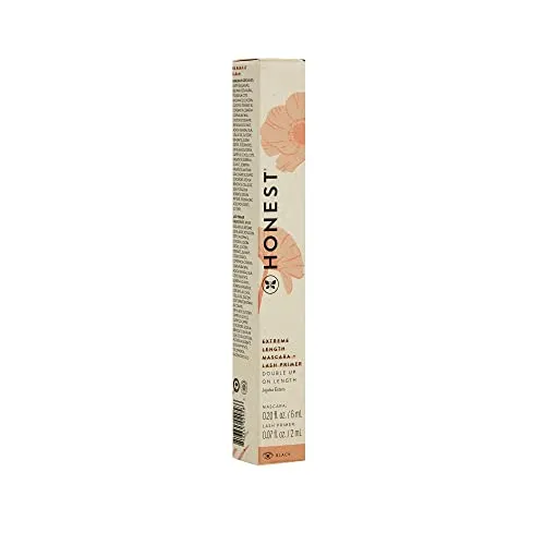 Honest Beauty 2-in-1 Extreme Length Clean Mascara   Lash Primer | Lengthening   Volumizing | EWG Verified, Vegan   Cruelty Free | Black, .27 fl oz