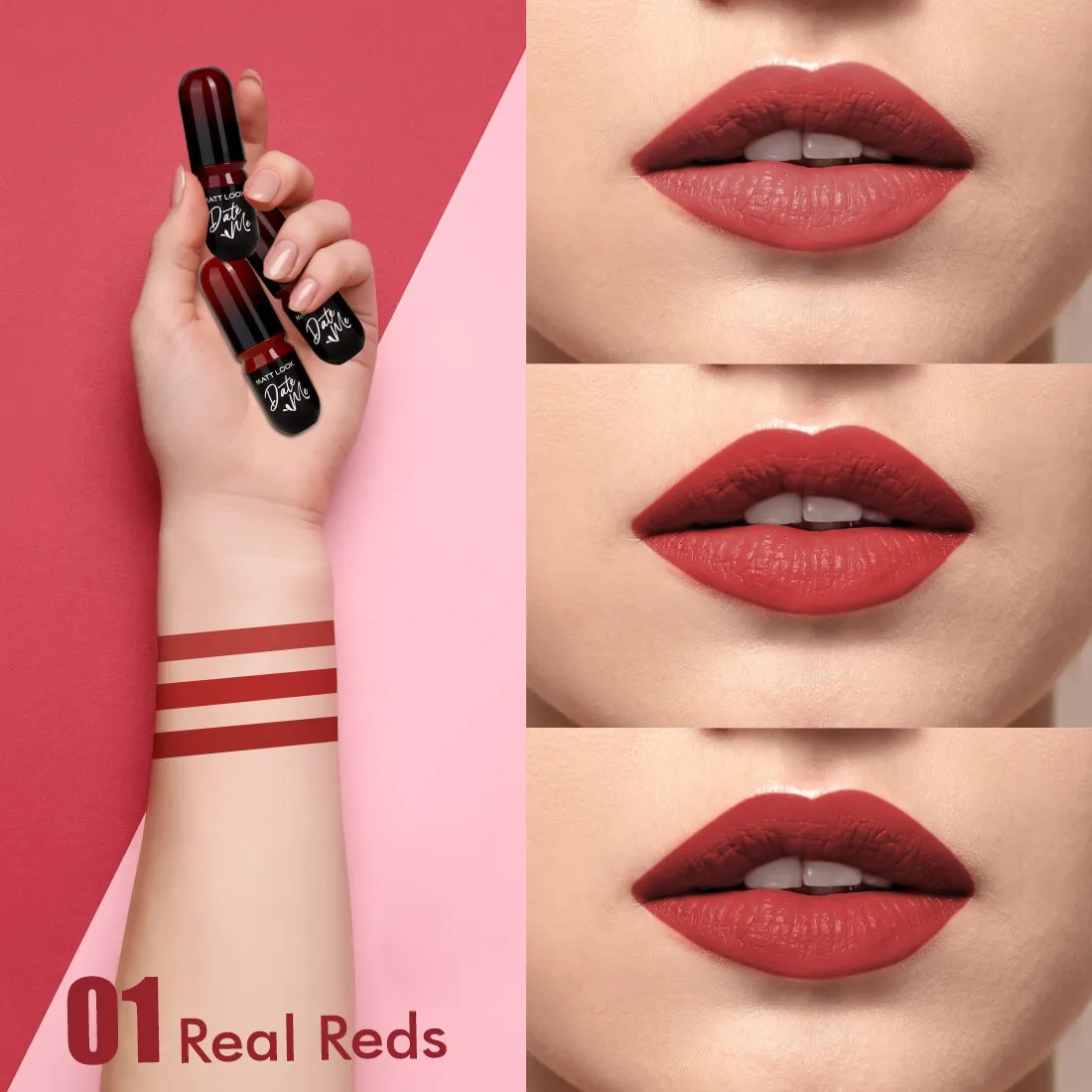 Mattlook Date me Long Stay lipstick, Each Pieces 3.8gm, Pack of 3