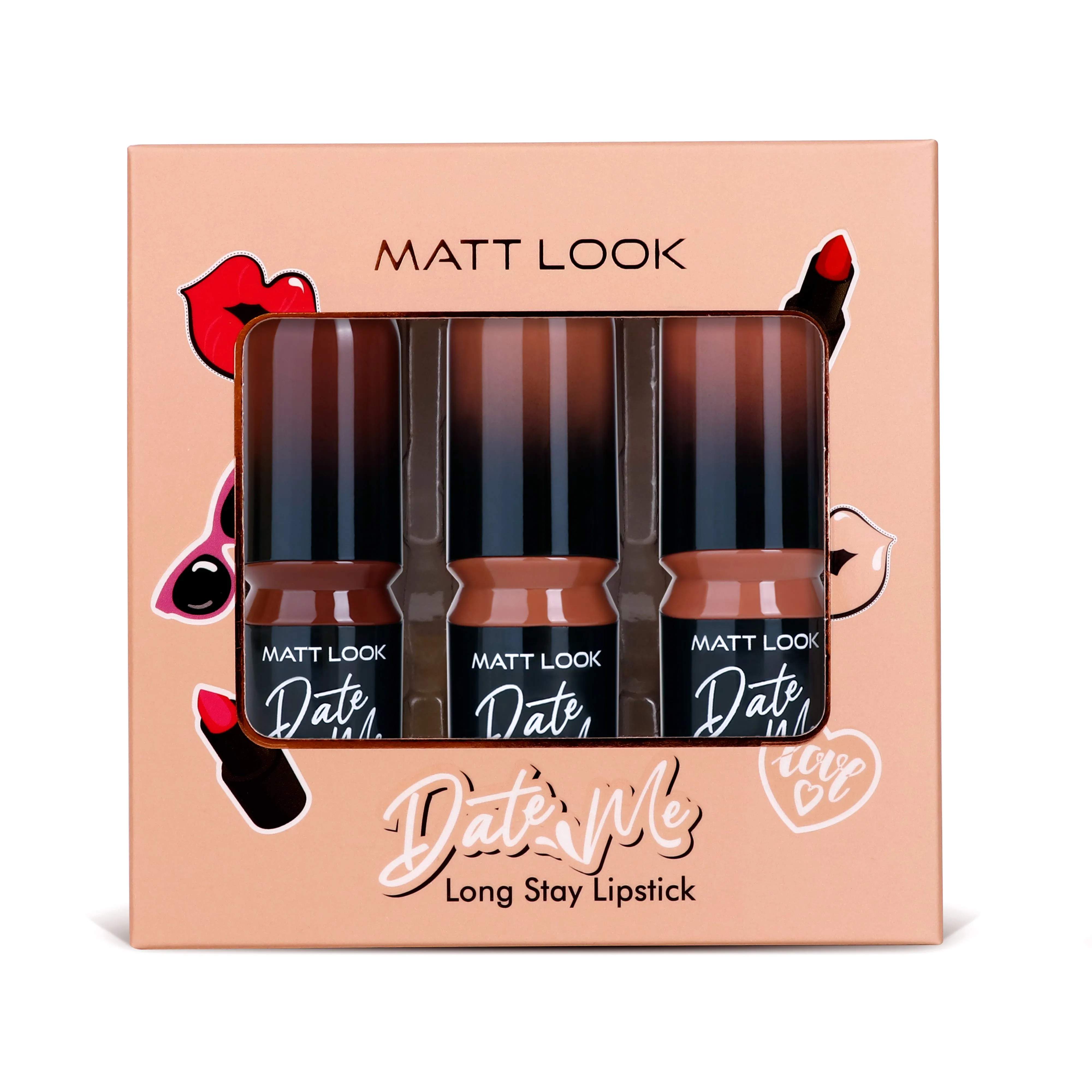 Mattlook Date me Long Stay lipstick, Each Pieces 3.8gm, Pack of 3