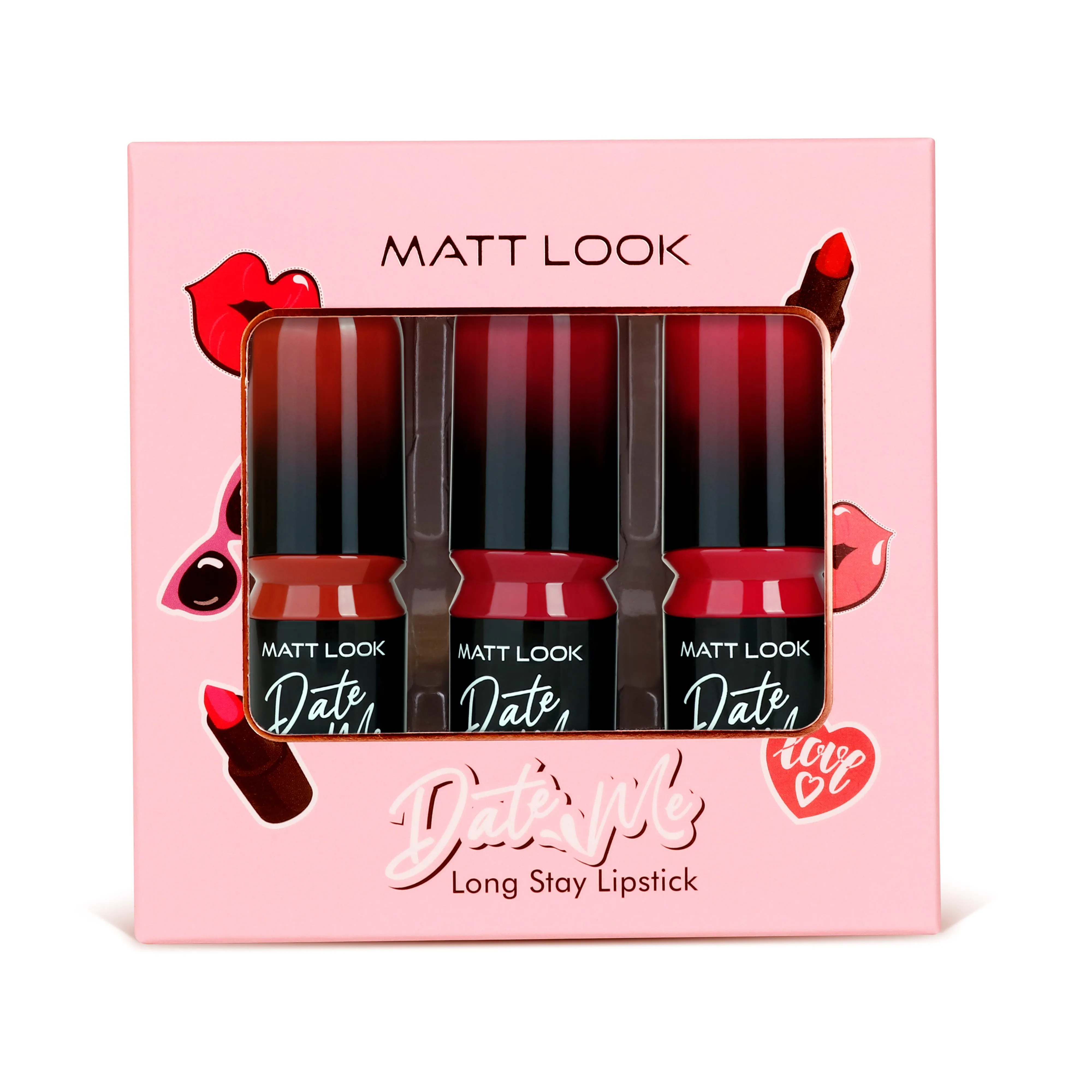 Mattlook Date me Long Stay lipstick, Each Pieces 3.8gm, Pack of 3
