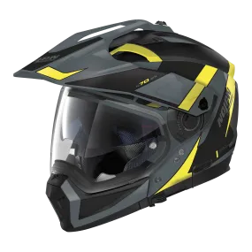 Nolan N70-2 Adventure Skyfall Slate Grey Yellow Motorcycle Helmet