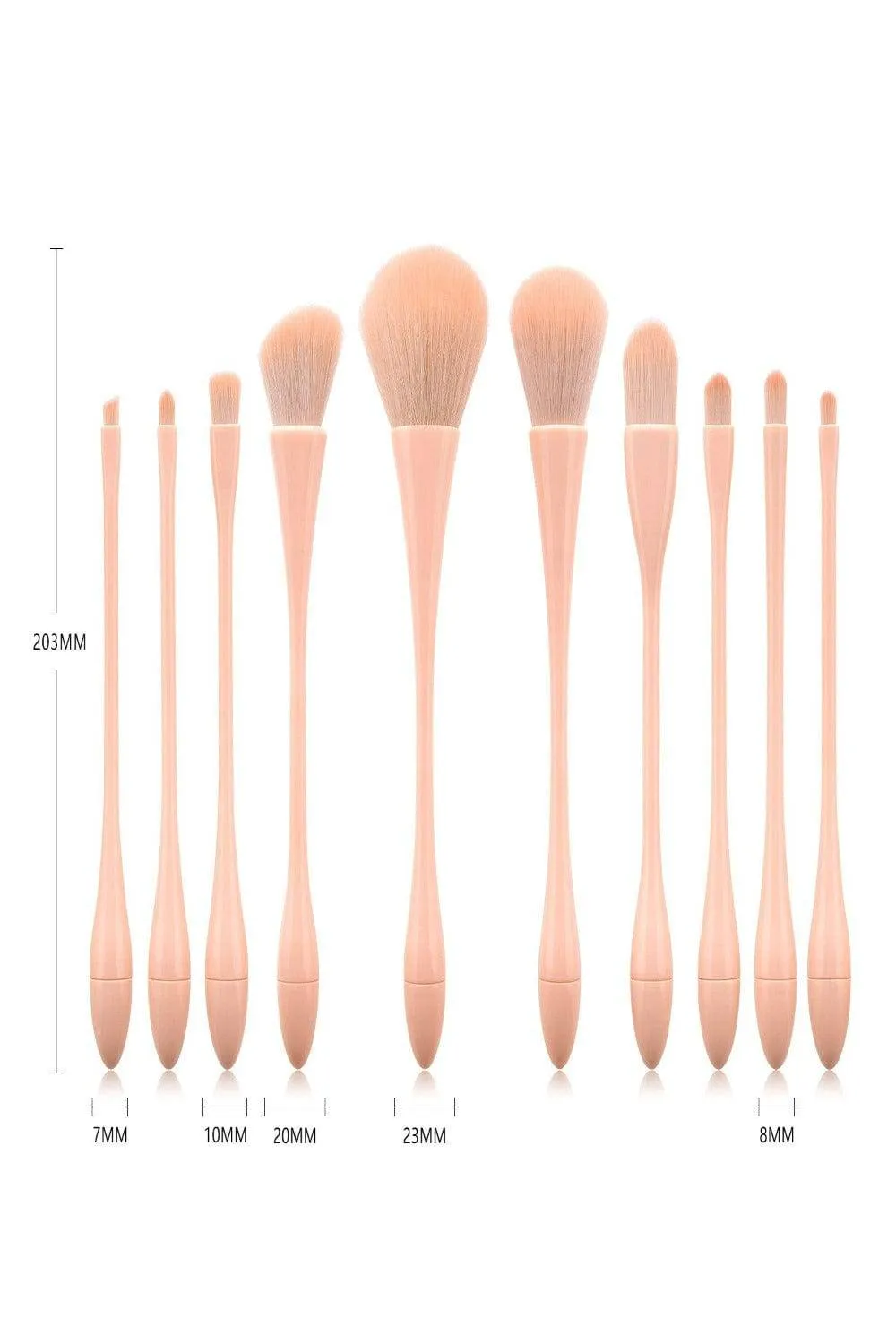 Nude Pink Makeup Brushes Set - 10 Pcs