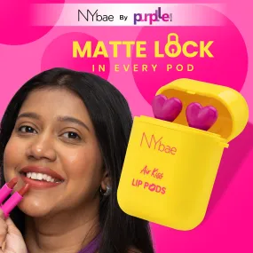 NY Bae Air Kiss Lip Pods - Peach Sensation 06 (2.4g)| Creamy Matte Lipstick | Mauve & Brown Lipstick | Long Lasting | Lip & Cheek Stain | Moisturising | Airpods Case | Travel Kit