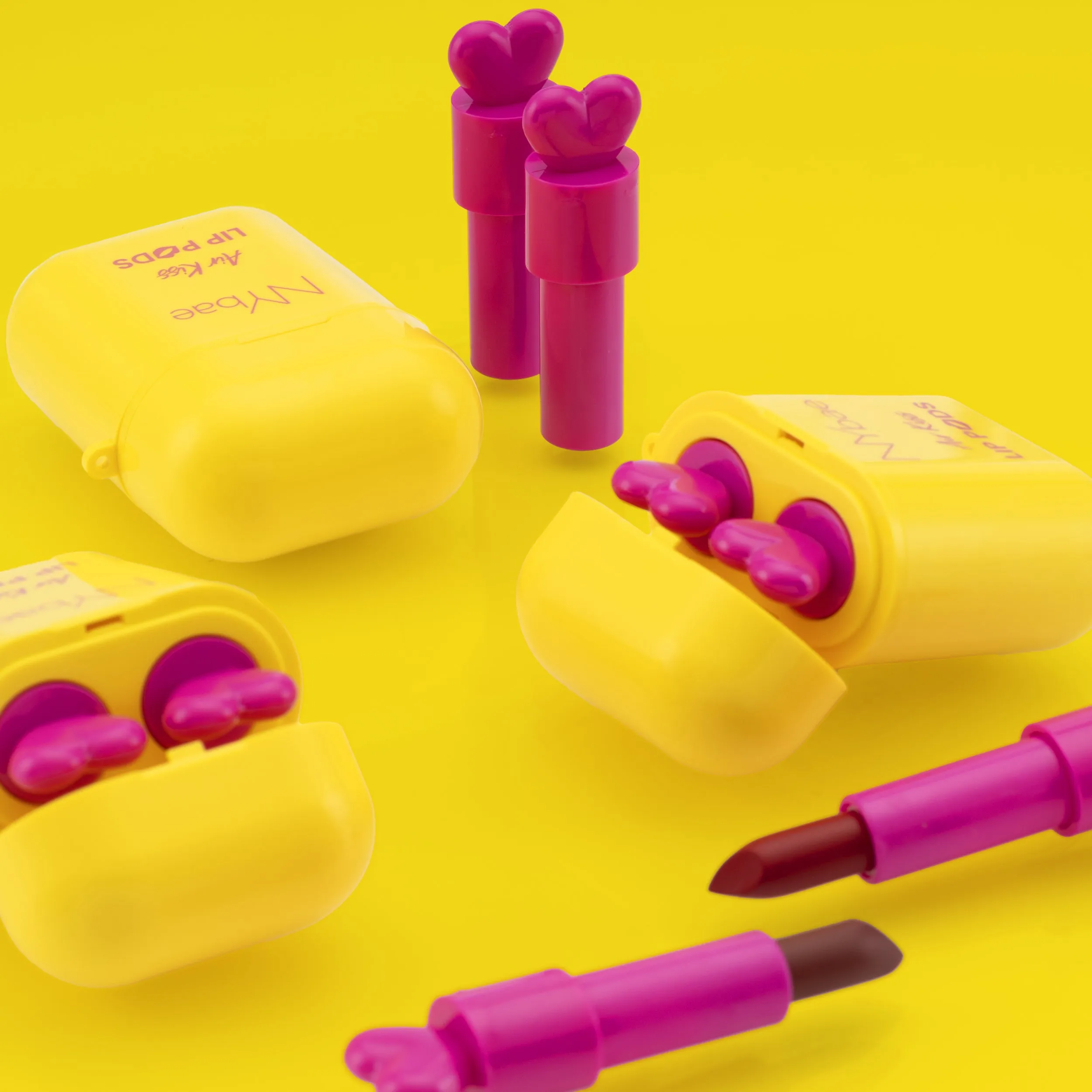 NY Bae Air Kiss Lip Pods - Peach Sensation 06 (2.4g)| Creamy Matte Lipstick | Mauve & Brown Lipstick | Long Lasting | Lip & Cheek Stain | Moisturising | Airpods Case | Travel Kit
