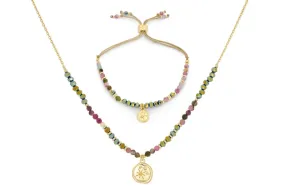 Opulent Tourmaline Necklace and Bracelet Set