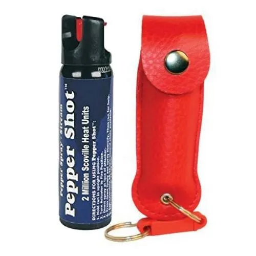 Pepper Shot 10% OC Pepper Spray Leatherette Quick Release Key Ring