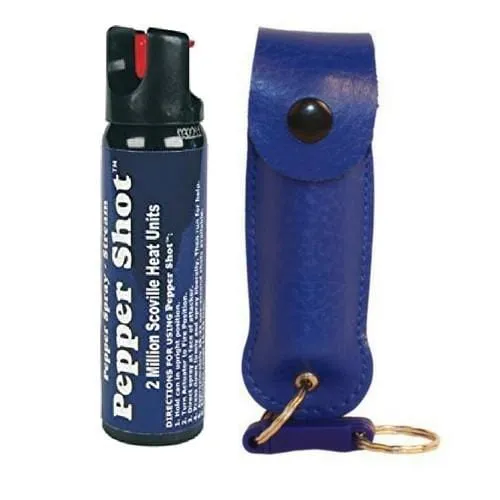 Pepper Shot 10% OC Pepper Spray Leatherette Quick Release Key Ring