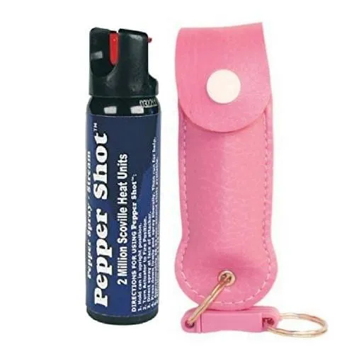 Pepper Shot 10% OC Pepper Spray Leatherette Quick Release Key Ring