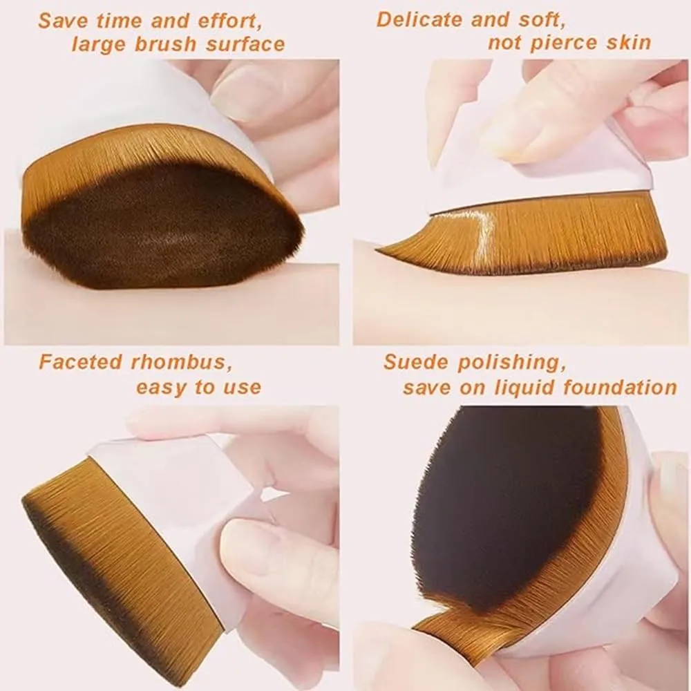Professional Foundation Makeup Brush - Diamond Shape for Blending Liquid, Cream, Powder Foundation (Pink)