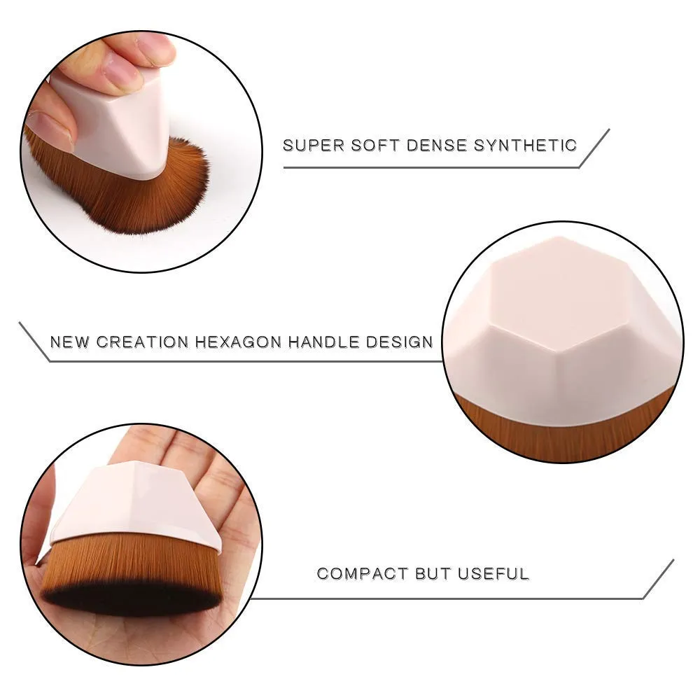 Professional Foundation Makeup Brush - Diamond Shape for Blending Liquid, Cream, Powder Foundation (Pink)