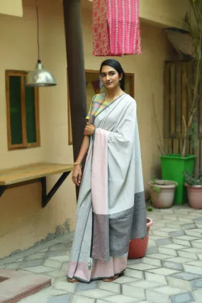 Rangsutra Blush Pink - Bare Pink - Beige Pink Rekha Saree