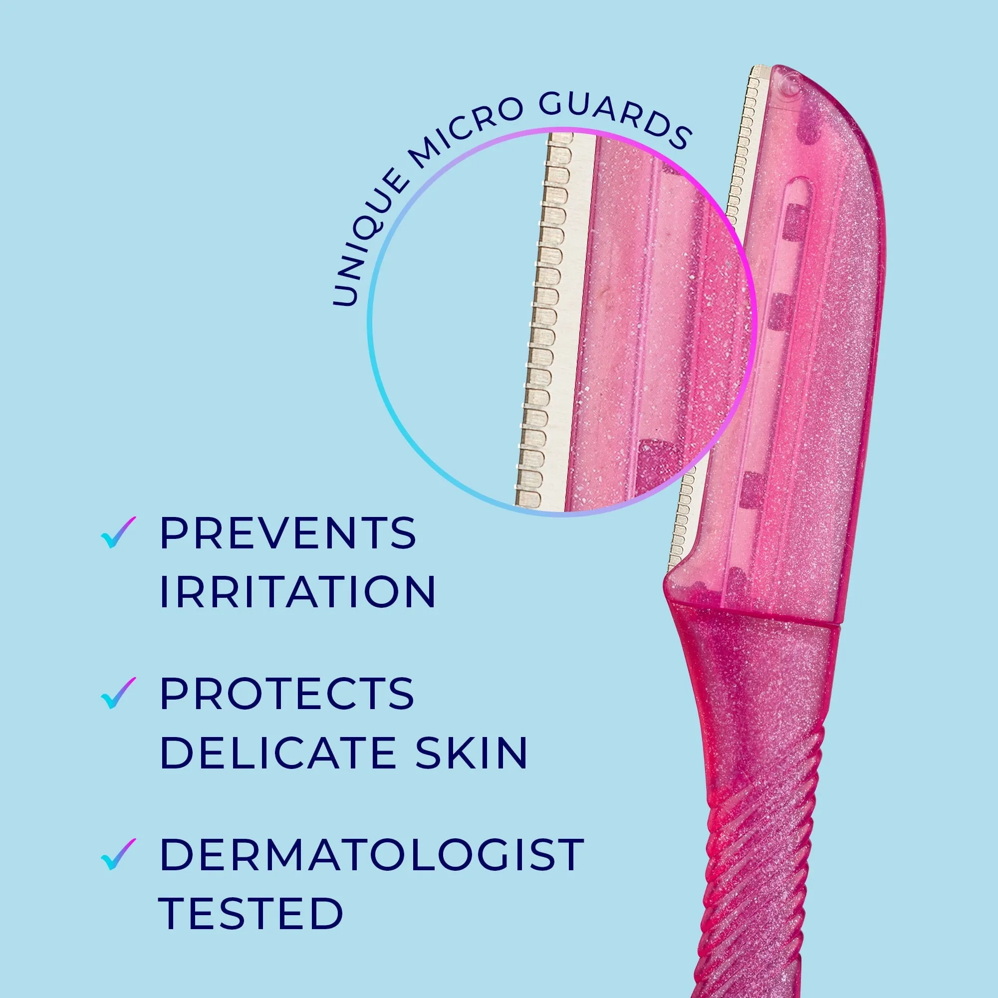 Schick Hydro Silk Touch-up Dermaplaning Tool with Precision Cover, 3 Ct, Womens Facial Razor & Eyebrow Razor