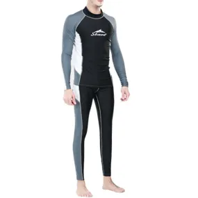 Sexy Patchwork Sun Protective Long Sleeve Surfing Diving Suit Swimwear for Men