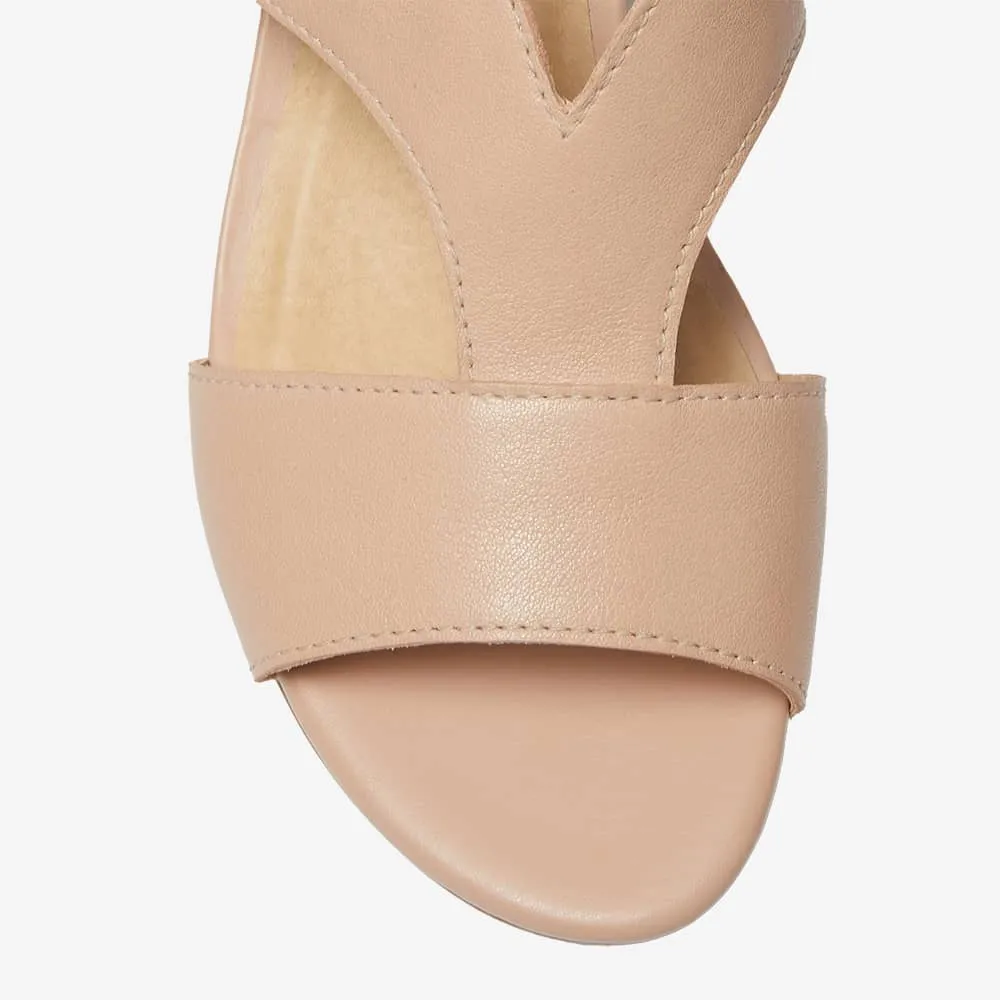 Valetta Heel in Blush Leather